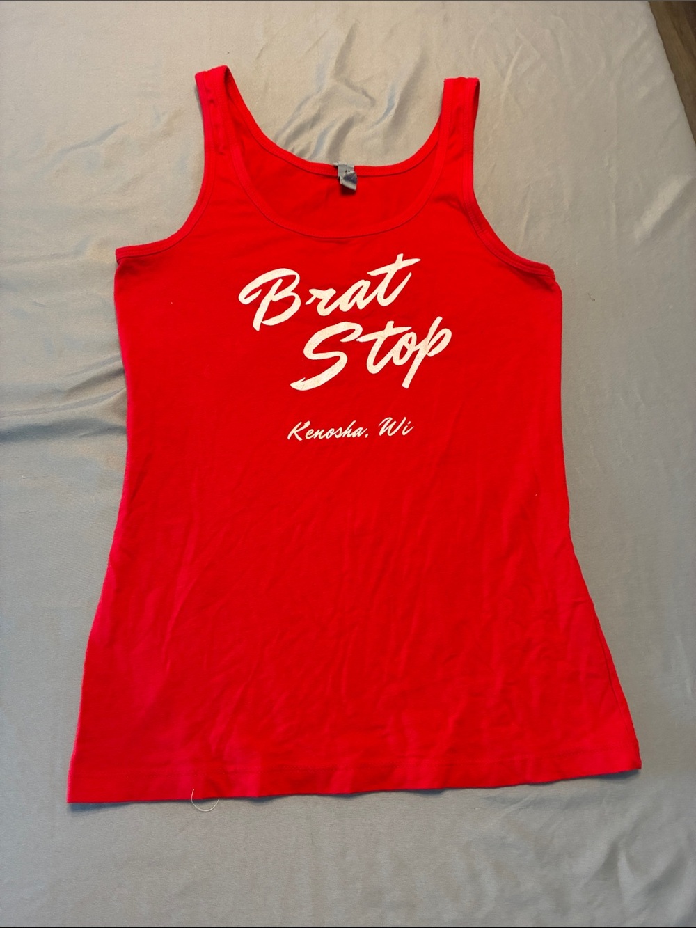 Next Level Apparel Red Tank Top with White Script